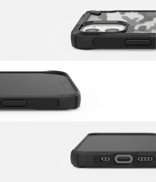Ringke Fusion X Design Panzer Handyhülle Case iPhone 12 / 12 Pro schwarz Camo